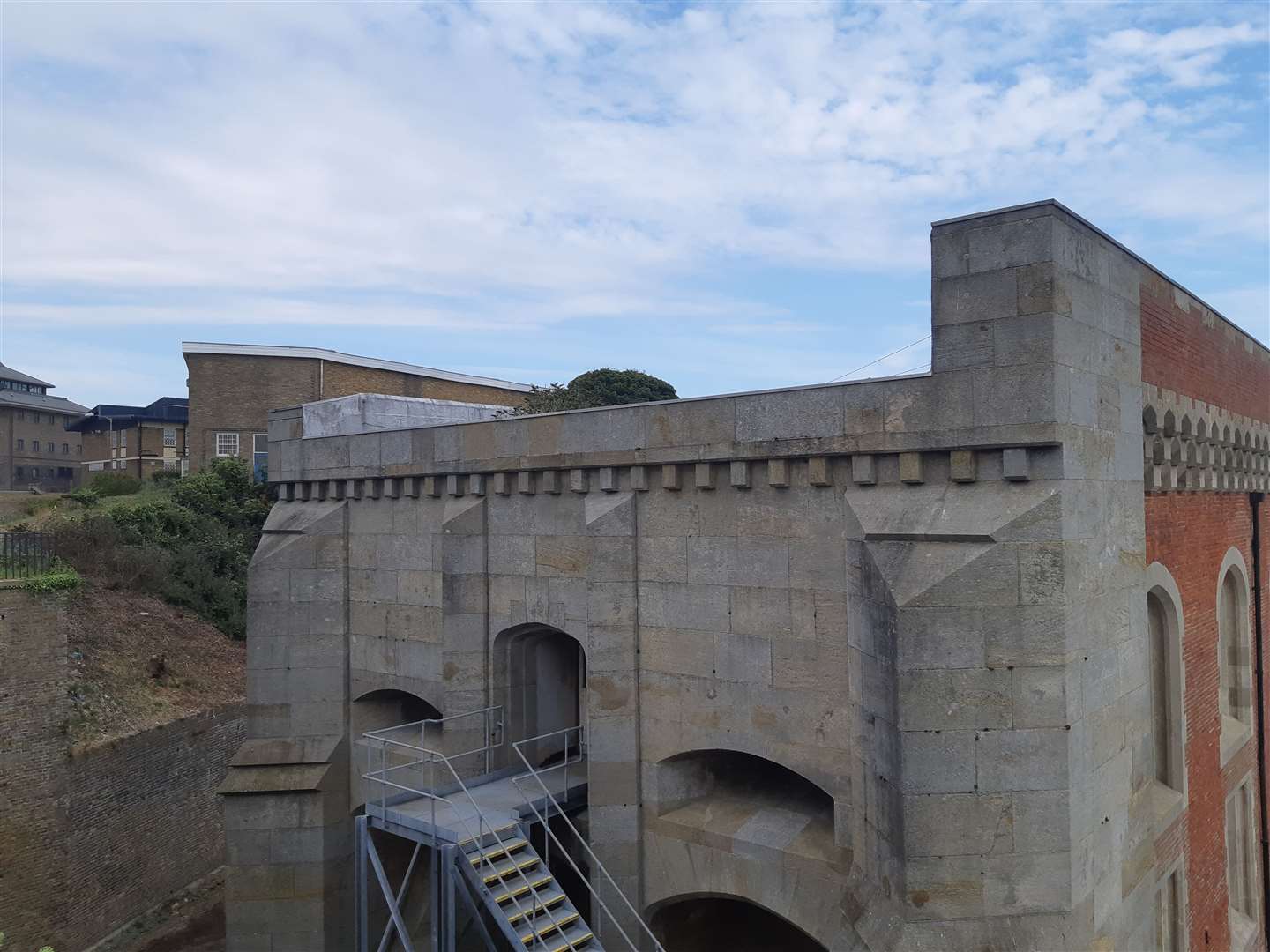 The side of the officers' mess is narrow. Picture: Sam Lennon KMG