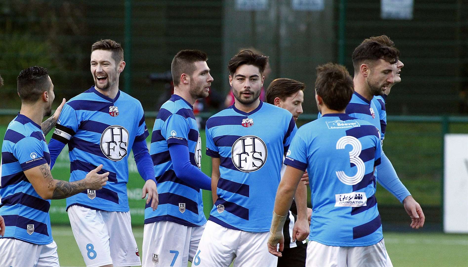 Sheppey United celebrate another of Dan Bradshaw's goals Picture: Sean Aidan