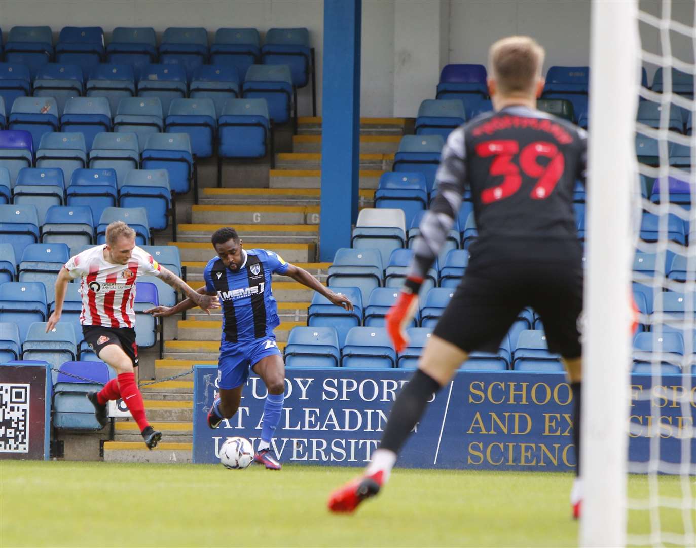 Gills bear down on the Sunderland goal. Picture: Andy Jones