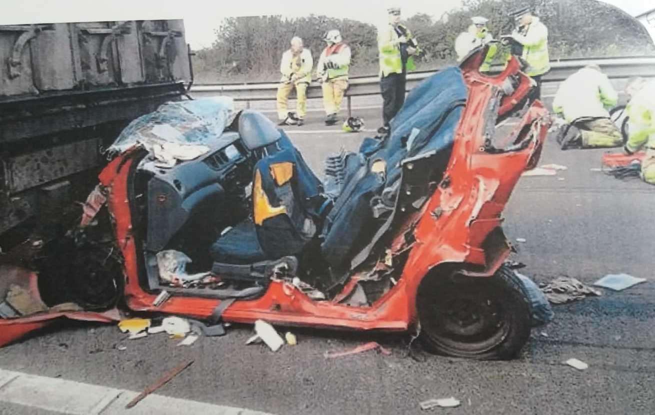 Tamara Avery's Daihatsu after the horrific crash