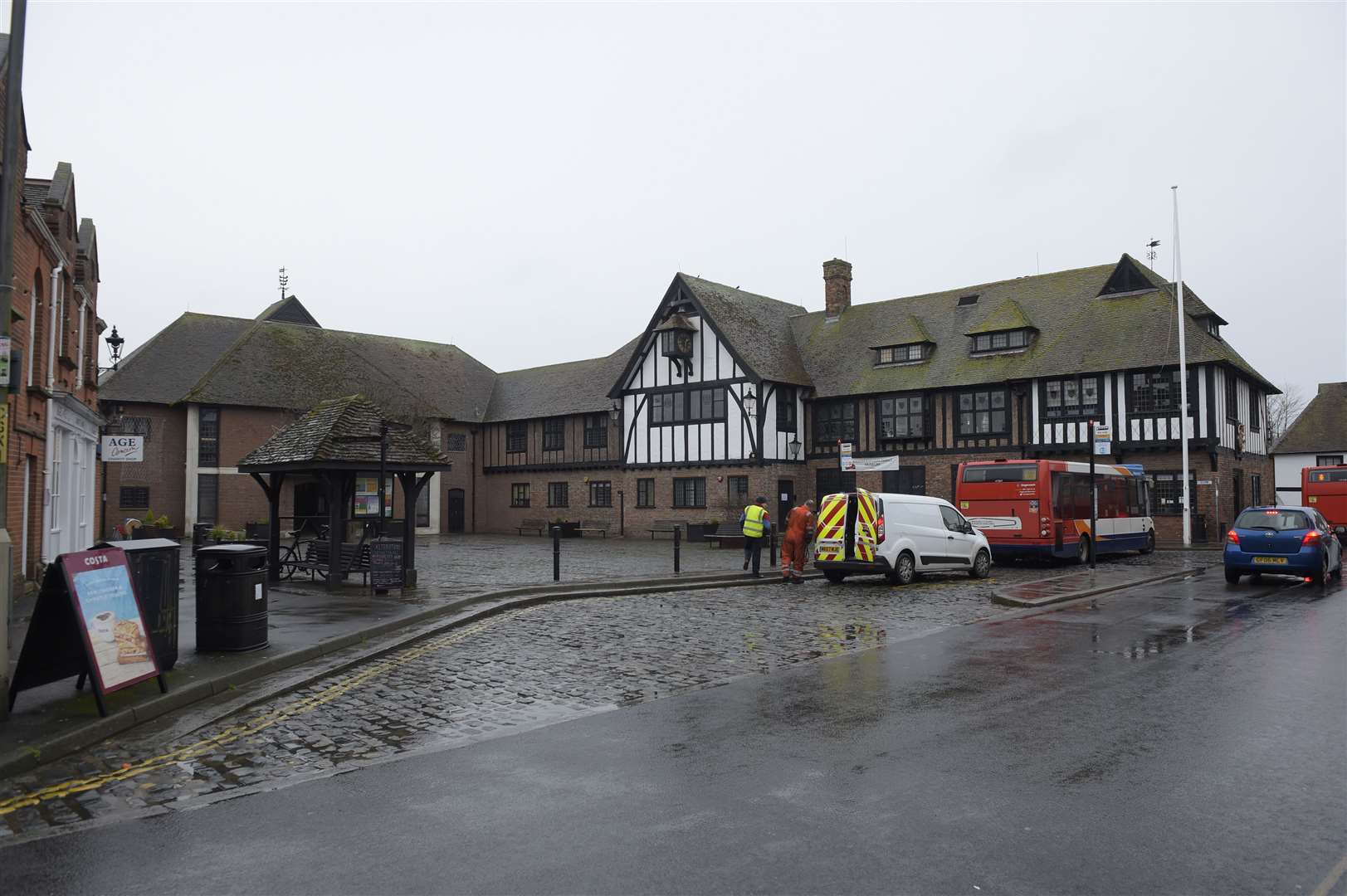 The forecourt will be resurfaced with new seating, lighting and a bus shelter installed. Picture: Tony Flashman