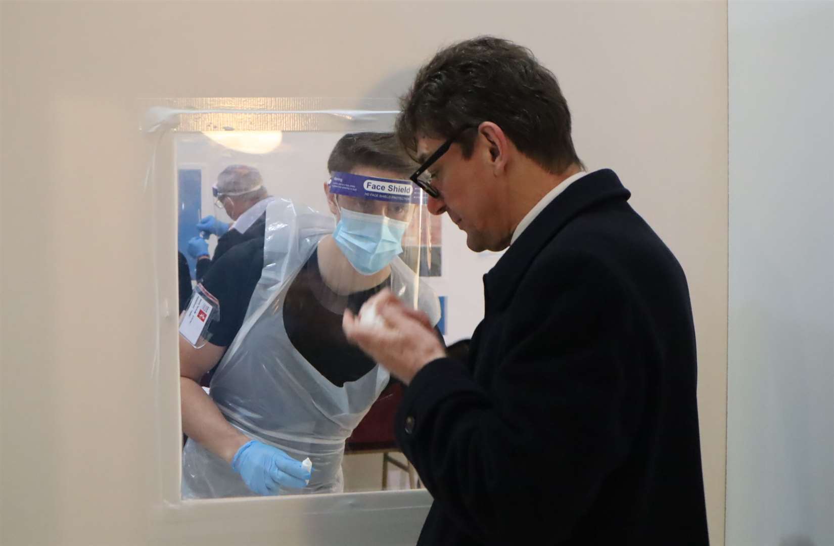 Kent's director of public health Andrew Scott-Clark undergoes a Covid test in Sheerness. Picture: John Nurden