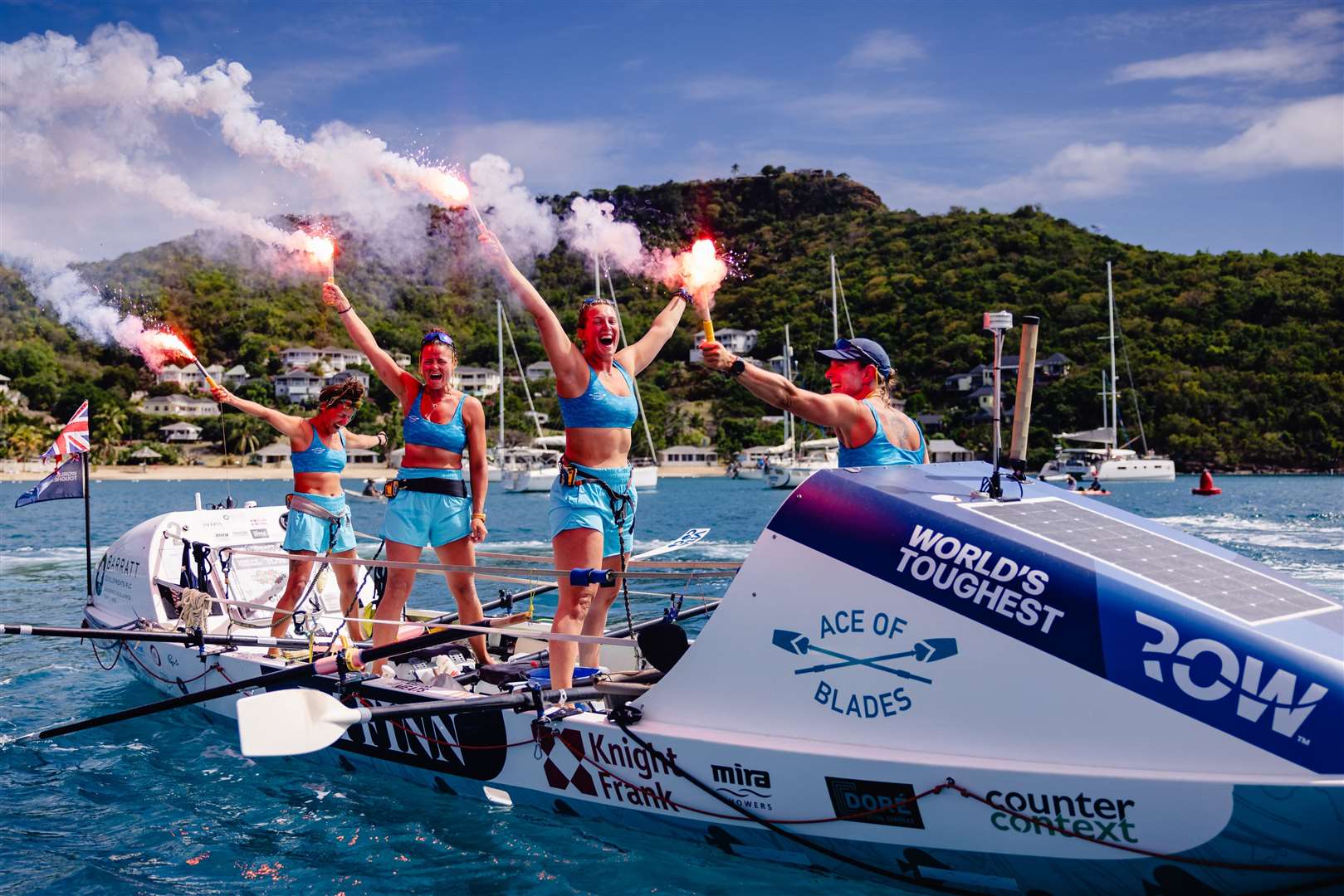 The team of Liz Watson, Beth Motley, Katherine Windsor and Laura Langton after completing the race Picture: World’s Toughest Row