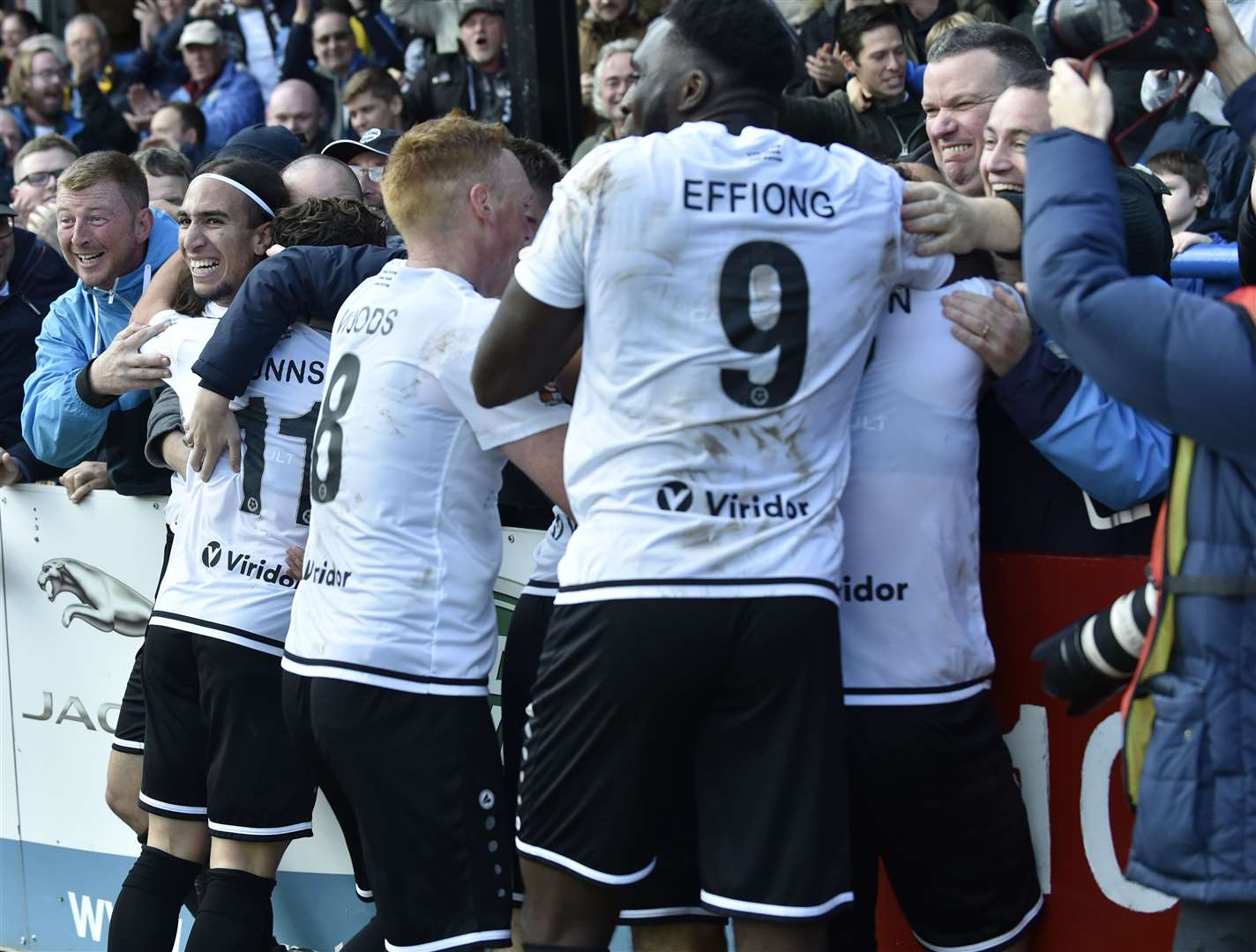 Dover celebrate Ruel Sotiriou's winning goal against Southend Picture: Tony Flashman