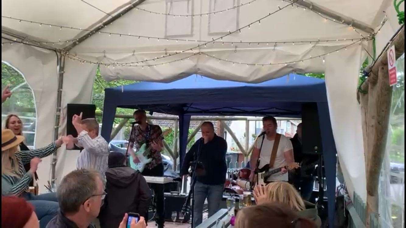 The Chilli Crockers performing at The Scared Crow for their first gig after lockdown