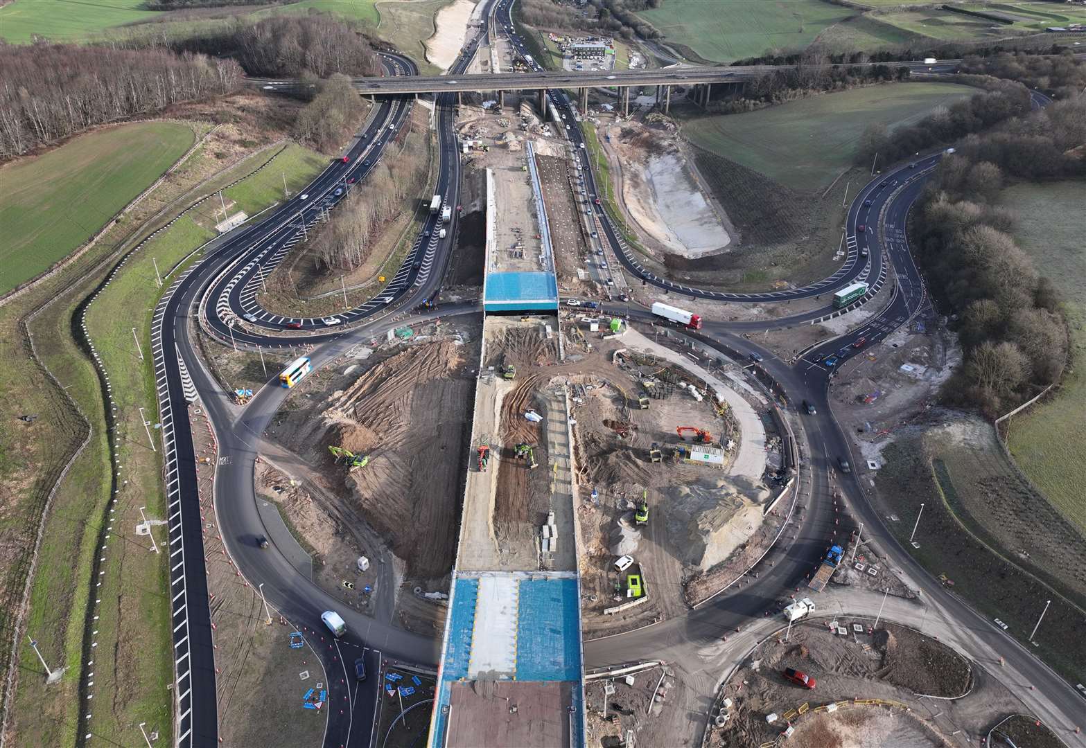 Progress on the new Stockbury flyover in January 2024. Picture: Phil Drew