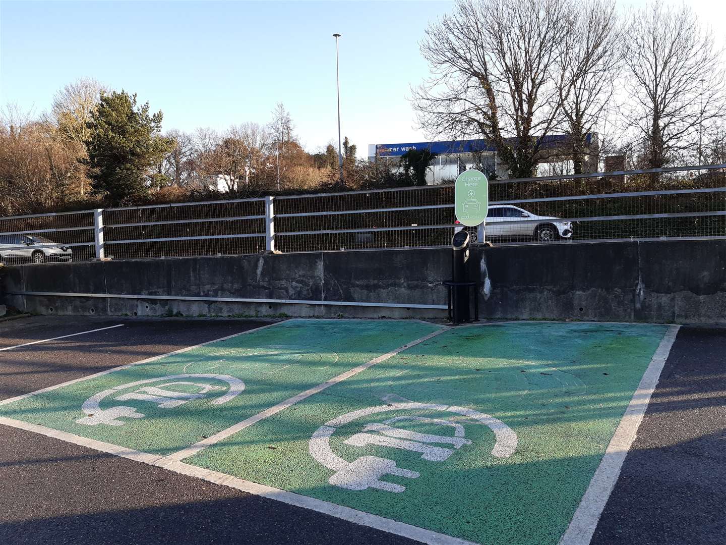 A video claims that the 'Pod Point' charging station in Aylesford have been used by a BMW dealership