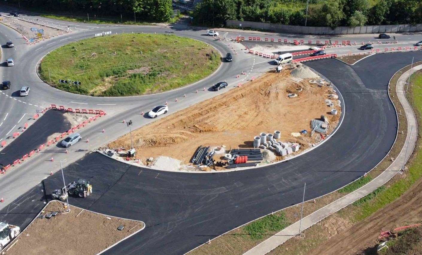 Part of the new roundabout and road layout has been created. Picture: Simon Ratcliff