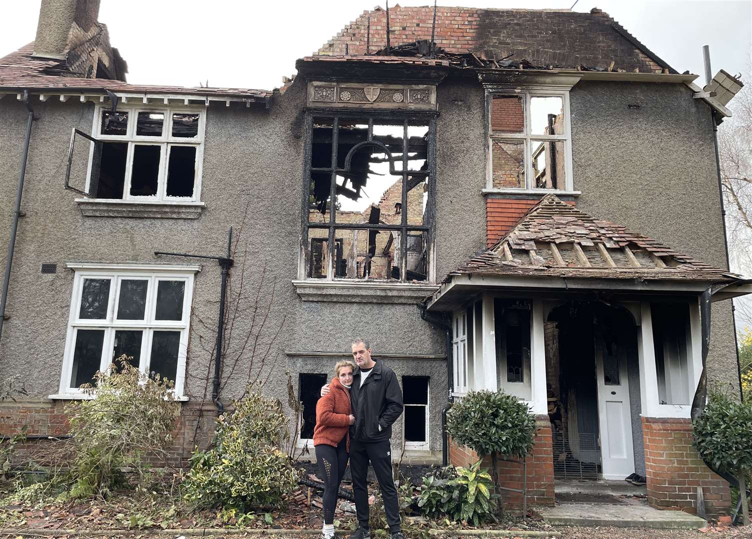 Bronte with her dad David outside their house