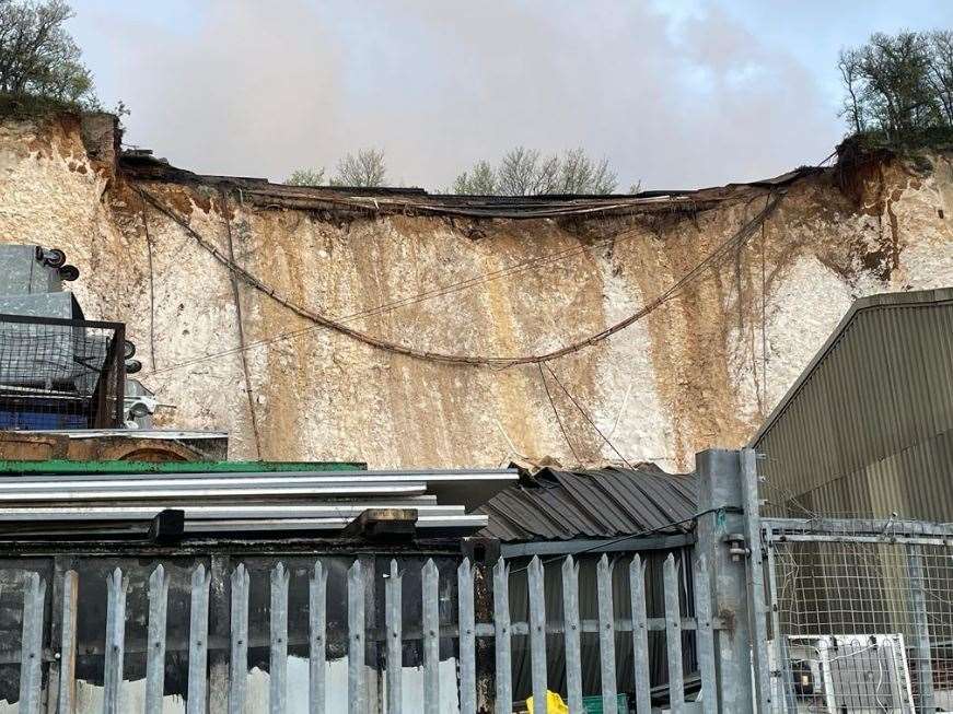 A scene from the cliff slip at Swanscombe, Galley Hill Road