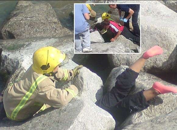 This girl was looking for her lighter and found herself in an embarrassing situation. Picture: Pete Gallacher