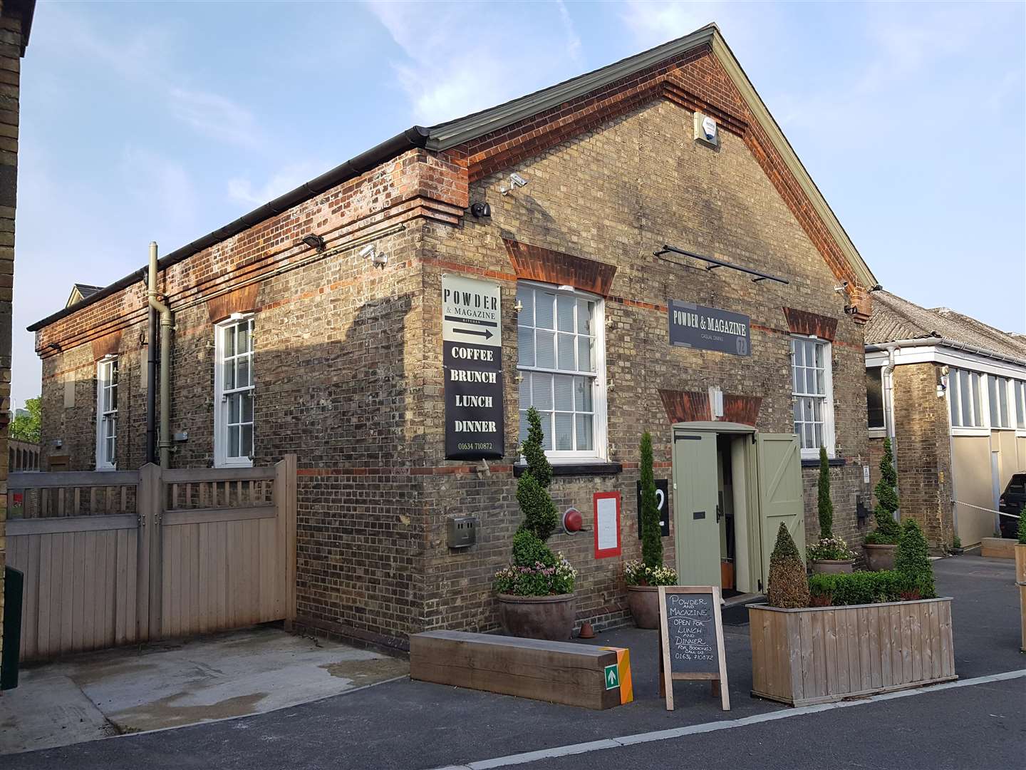 Powder and Magazine restaurant is in an old artillery building on Upnor Road, Lower Upnor