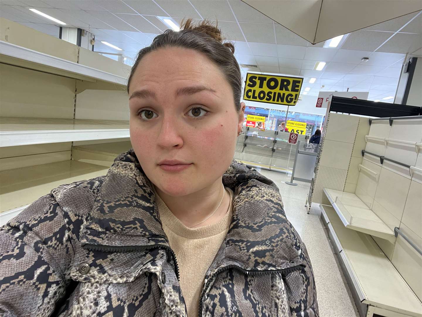 Reporter Megan Carr inside the empty Sittingbourne Wilko store. Picture: Megan Carr