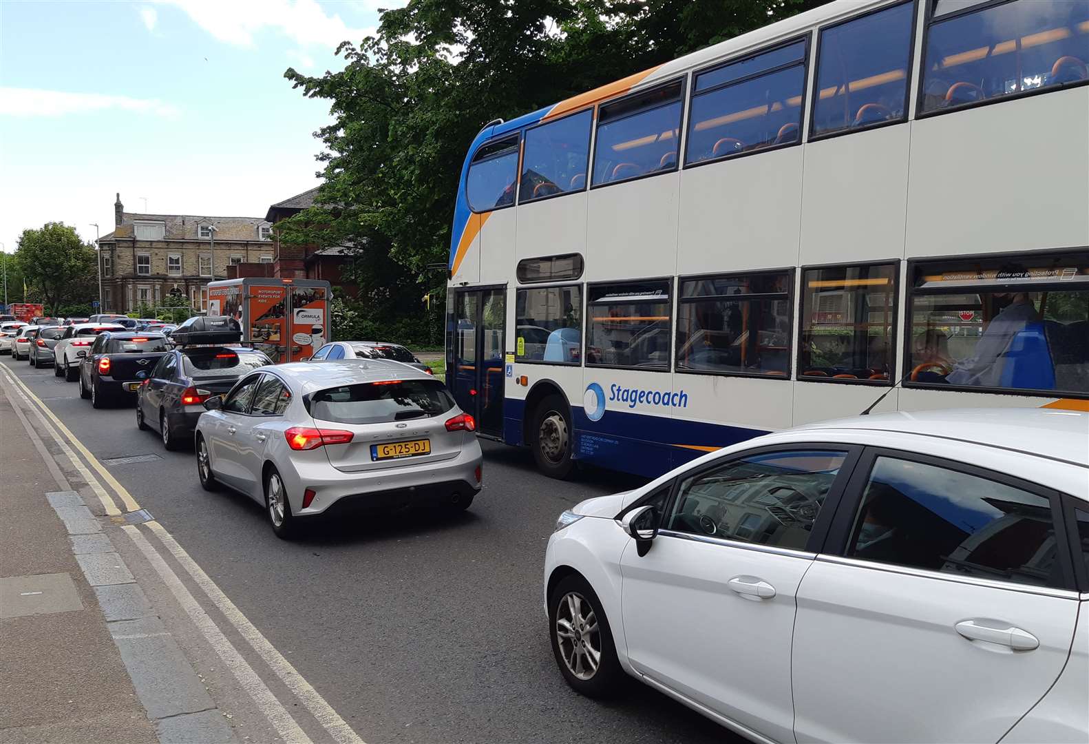 Traffic queues are expected as motorists are forced onto a diversion route along the A256 Maison Dieu Road through Dover town centre