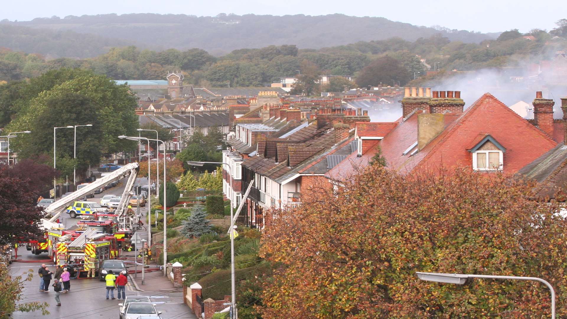 Aerial image of the Dover house fire started by David Medvedev