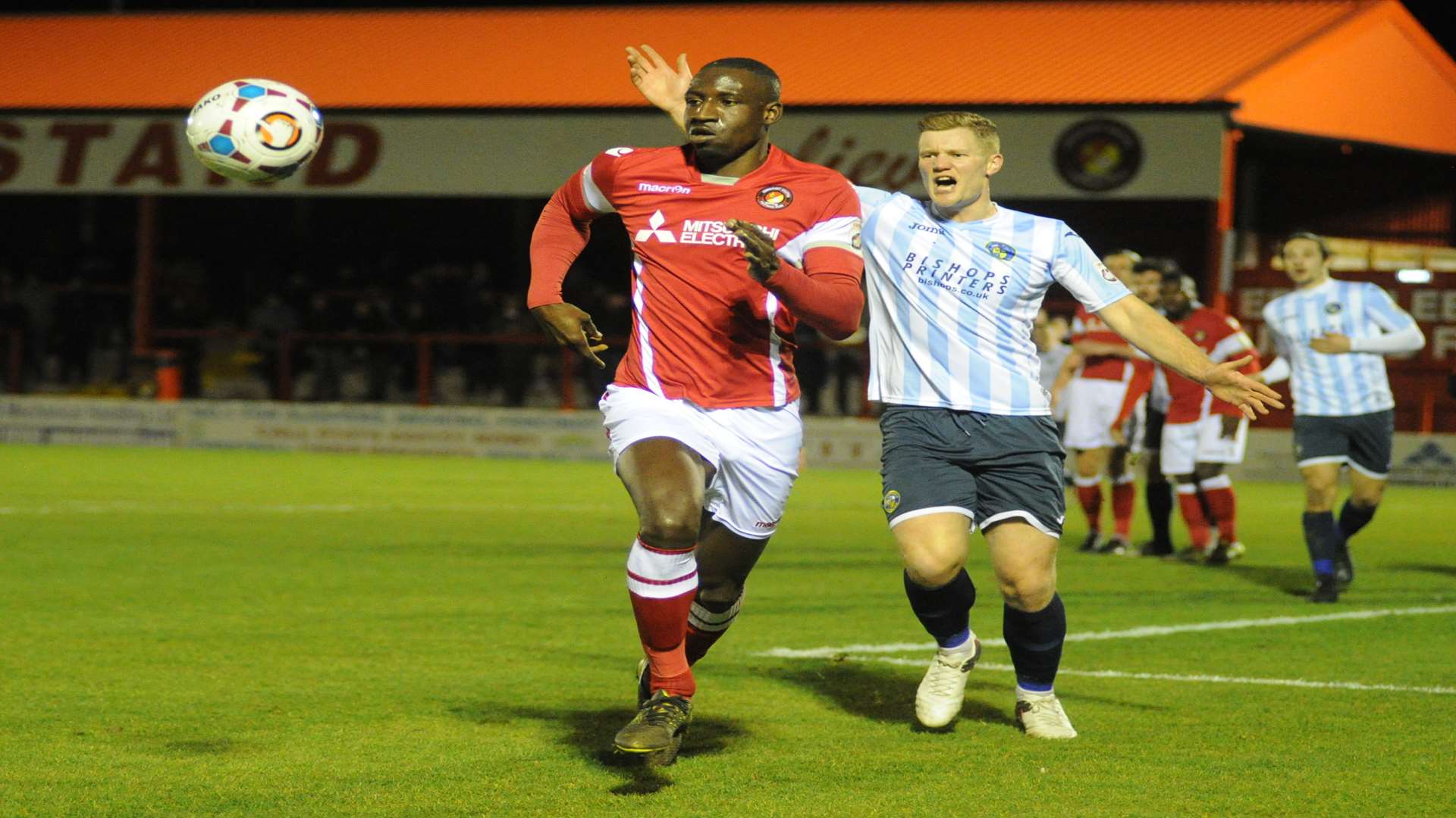 Anthony Acheampong chases the ball as Havant appeal Picture: Steve Crispe