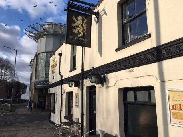 The speaker over the door of The Golden Lion in Priory Street pumps music into the street, presumably to keep the smokers entertained.