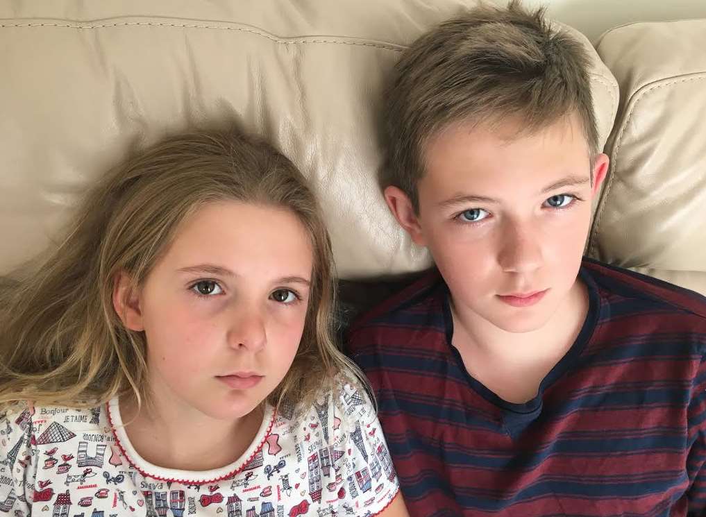 Gemma Hutley-Reynolds' children, Faye and Joshua