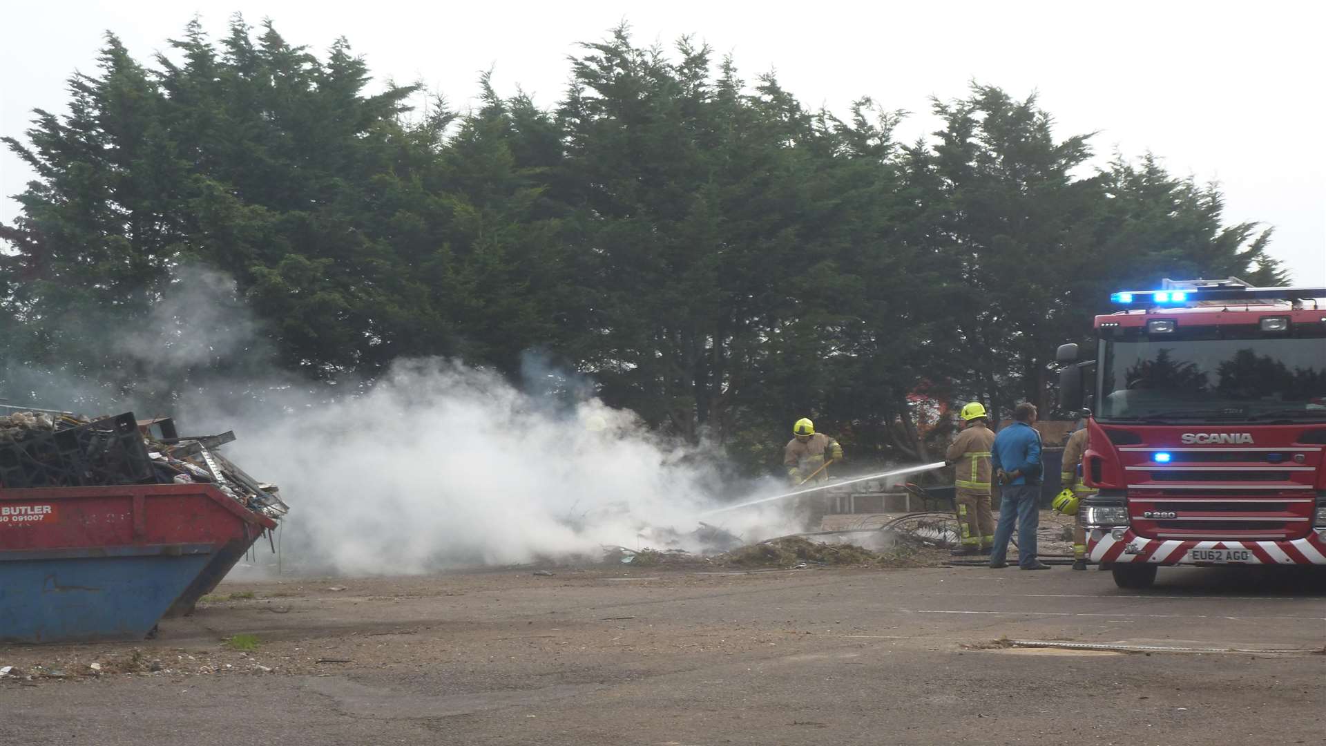 Firefighters were called to Beaver Road after rubbish caught alight