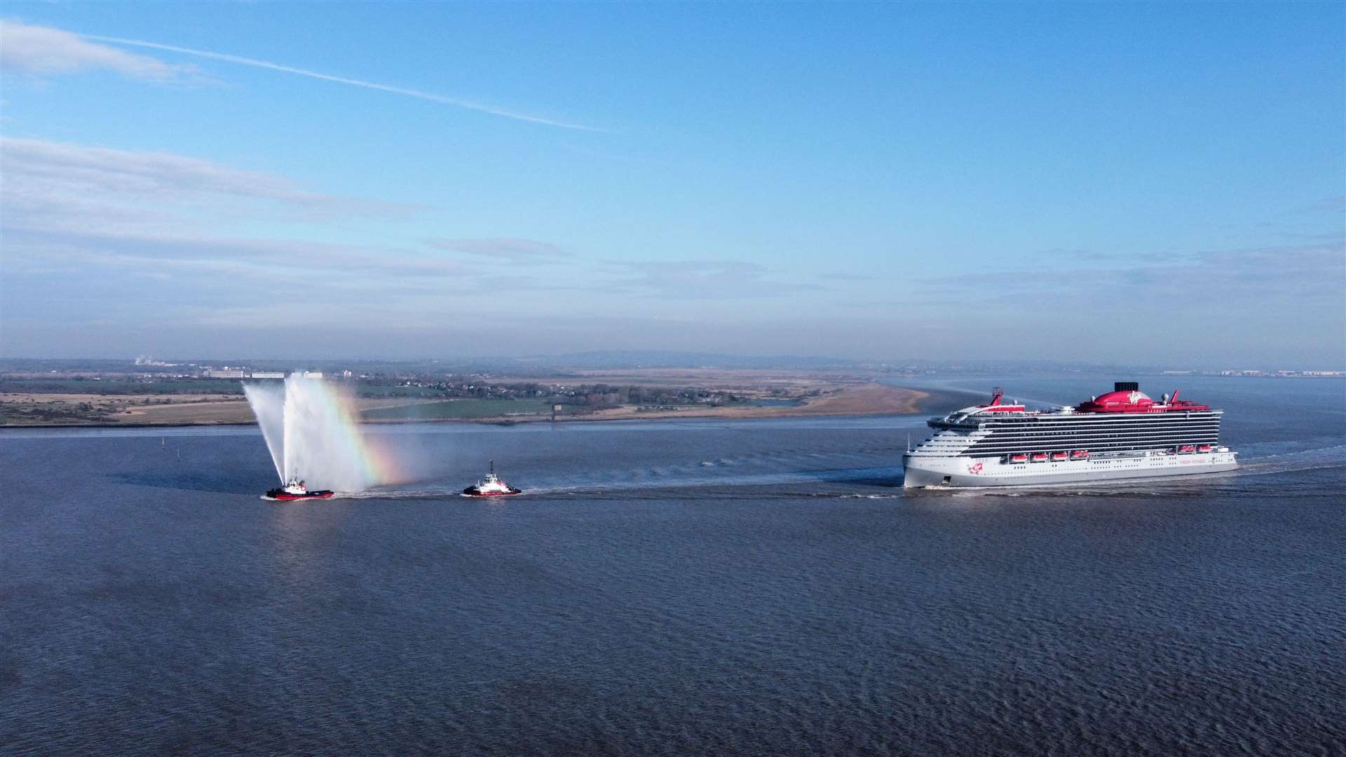 The Valiant Lady received a traditional welcome. Picture: Jason Arthur