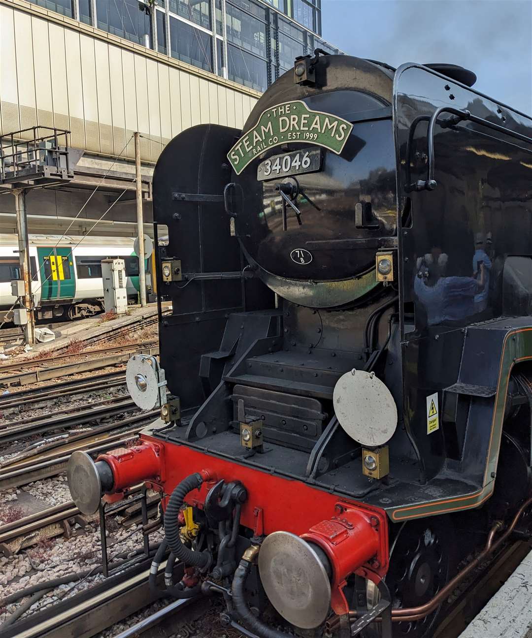 The locomotive at London Victoria before setting out around Kent