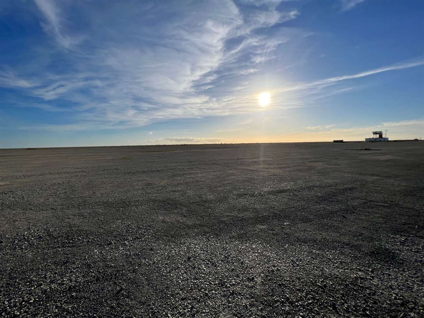 Looking out across the runway