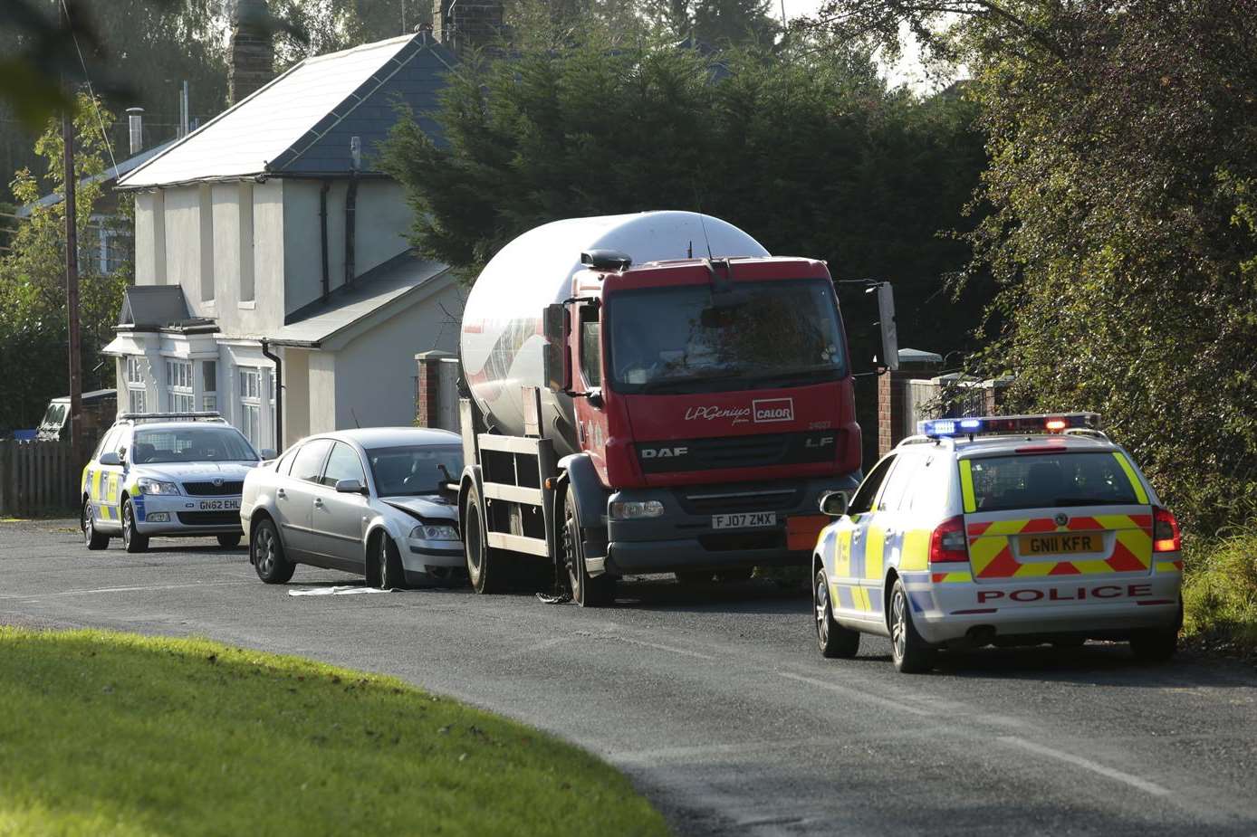 Emergency services on the scene in Chainhurst. Picture: Martin Apps