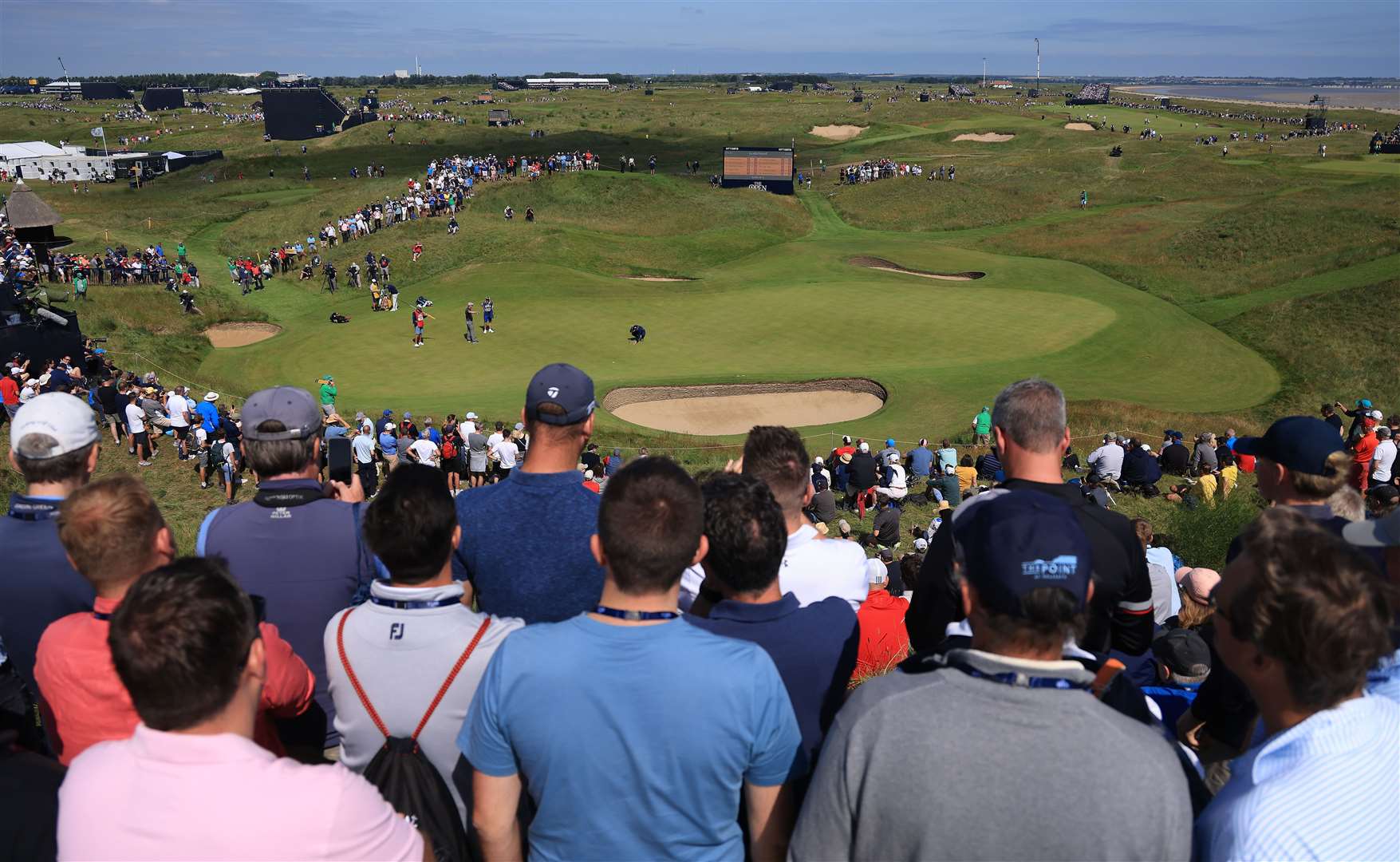 All eyes on the sixth green as Jordan Spieth putts. Picture: The R&A