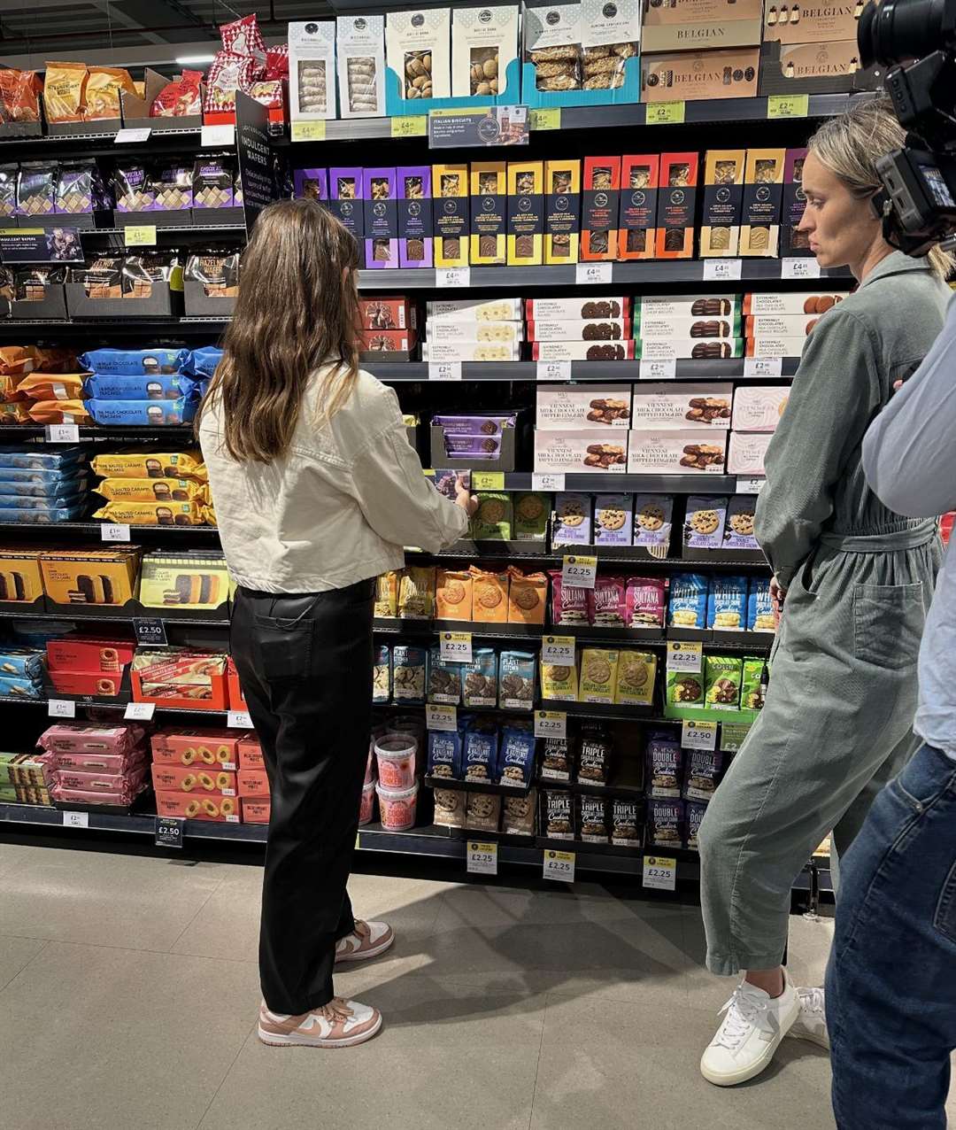 Abbie inspecting her biscuit display