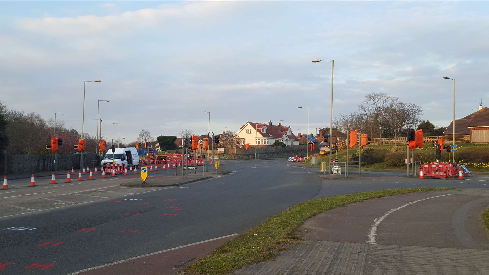 Roadworks at the Penlee Point junction