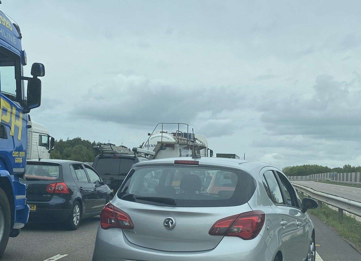 Traffic at a standstill following an accident on the A21 near Tunbridge Wells. Picture: Mark Charlton / @PCMarkCharlton