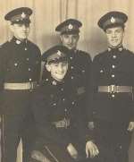 Tony Gibbins, front, with Royal Marines of the 812 flotilla training at Sandwich in the weeks before D-Day