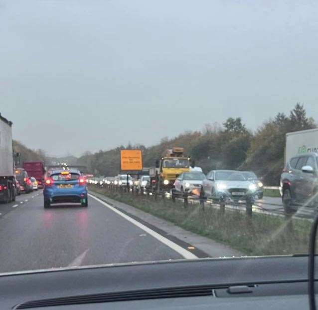 Traffic from Sheppey building on the A249 Maidstone bound. Picture: Sharon Peters