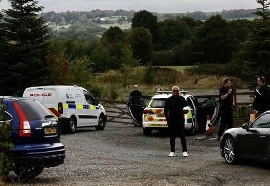 Police at the scene in Marden. Picture: UKNiP