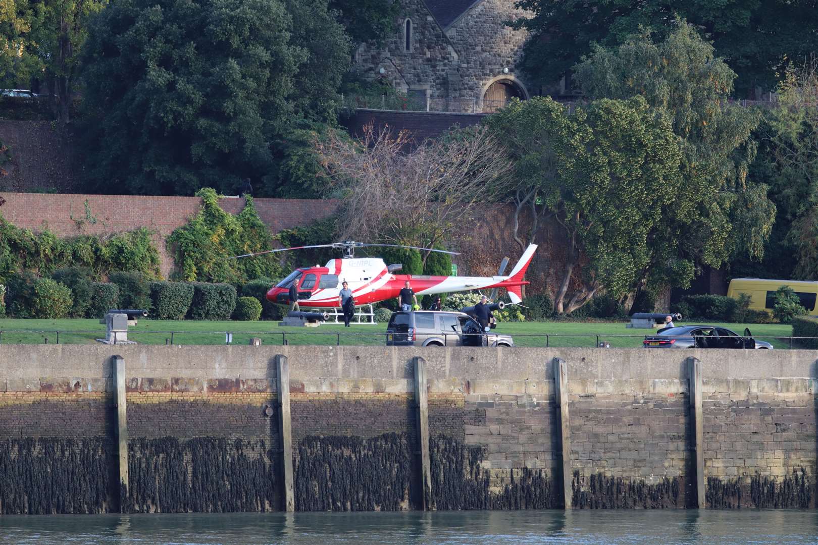 The private chopper landed on Wednesday. Picture: John Nurden