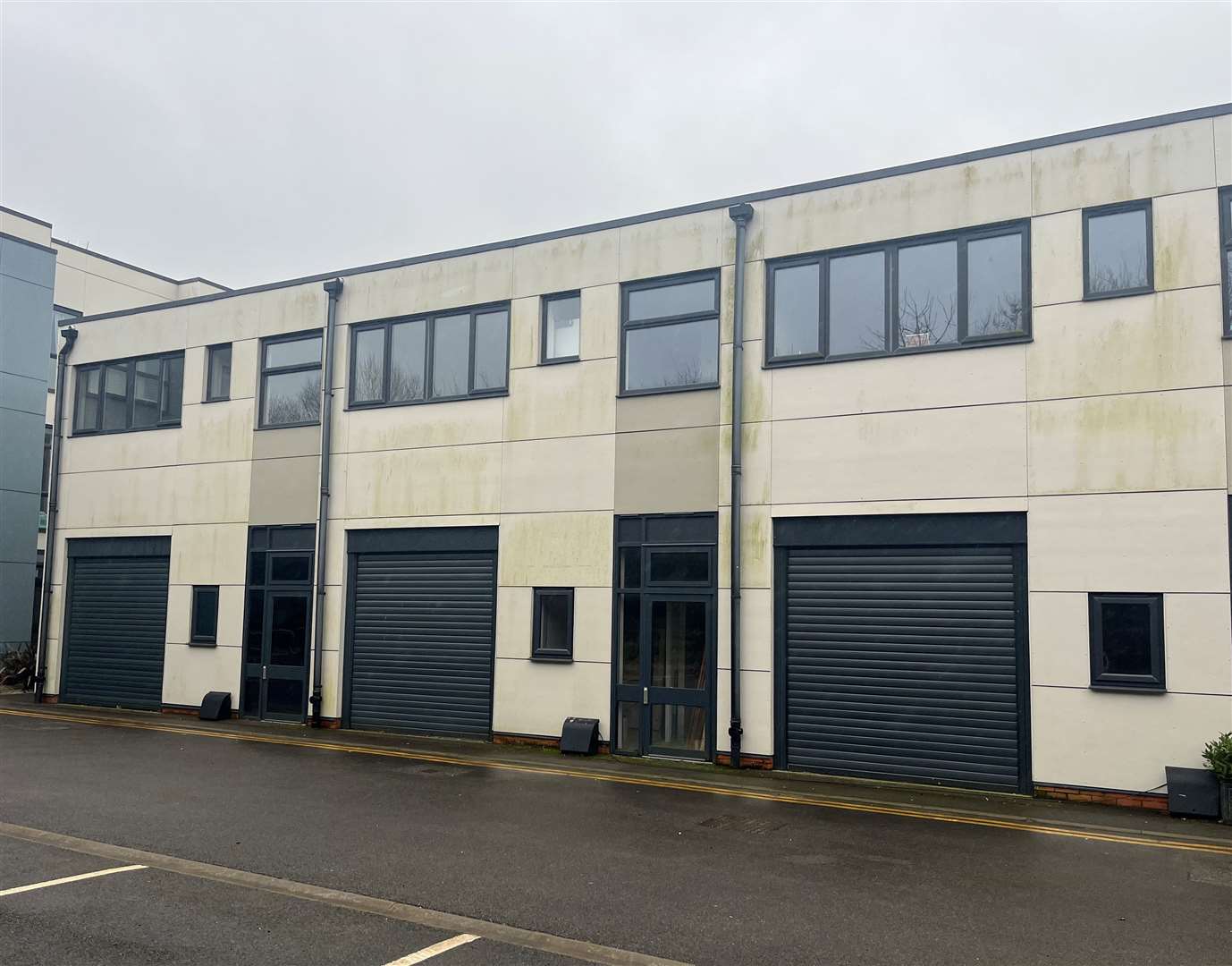 The walls are turning green on the office block building on Hawkinge Business Park. Picture: KMG