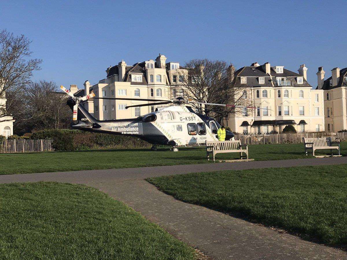 An air ambulance has arrived on the scene. Credit: James Springett