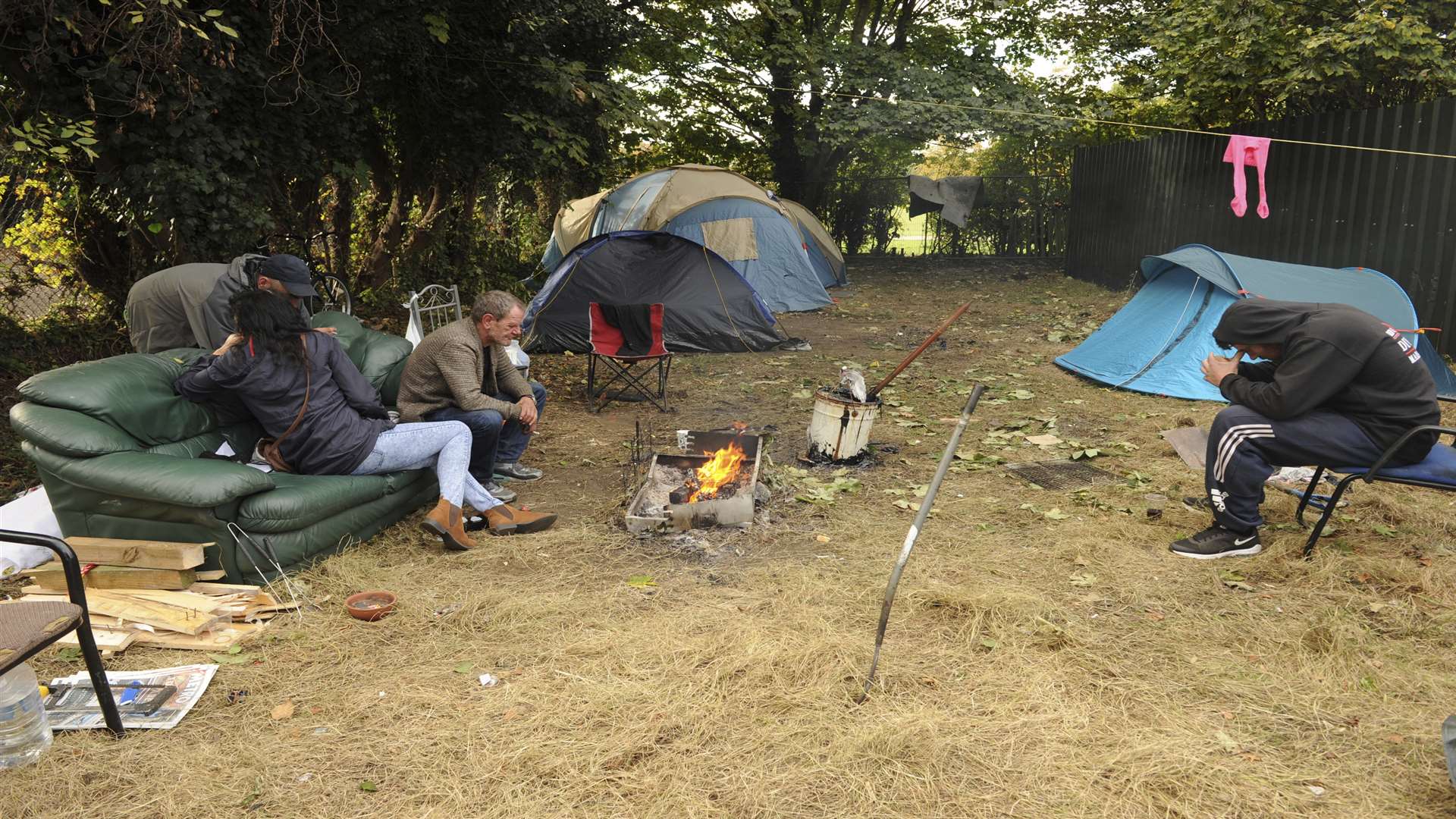 The homeless camp at the bottom of Marlborough Road, Gillingham