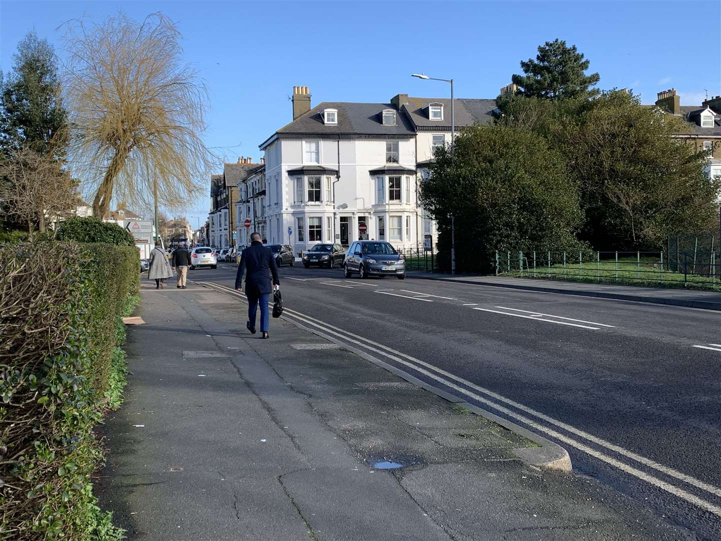 The proposed crossing is after the bend but before the entrance to Deal Castle