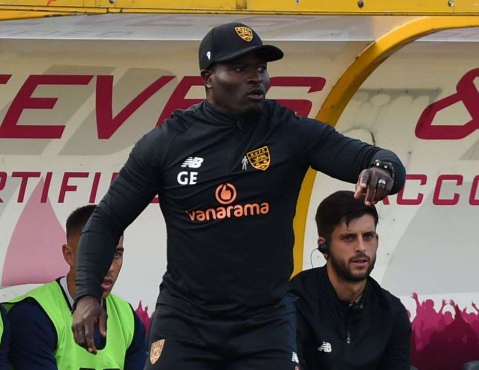 Maidstone United boss George Elokobi. Picture: Steve Terrell