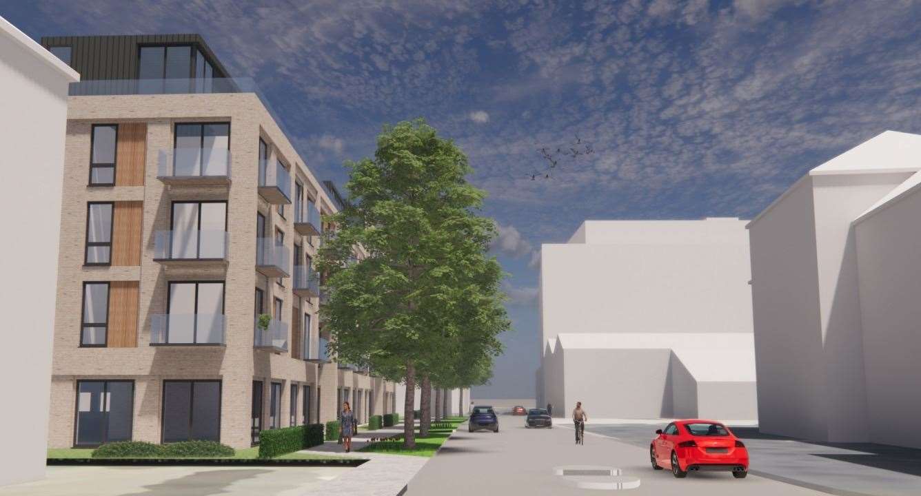 Plans for 80 apartments and three commercial units to be built in St Peter's Street, Maidstone, have been submitted to the council. Picture: APX Architecture