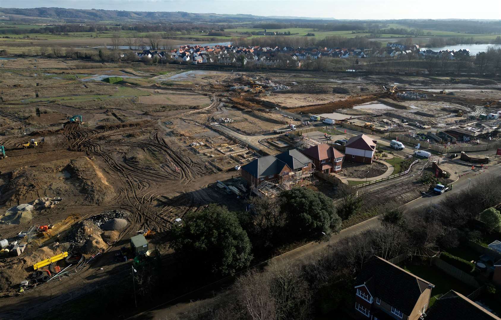 The ‘Large Burton’ site sits between the existing Little Burton and Conningbrook Lakes housing estates. Picture: Barry Goodwin