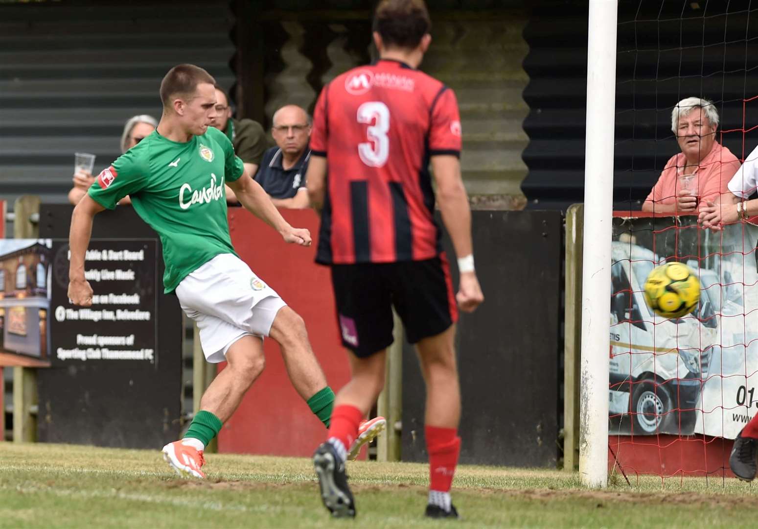 Noah Carney pulls a goal back for Ashford at Erith Town. Picture: Ian Scammell