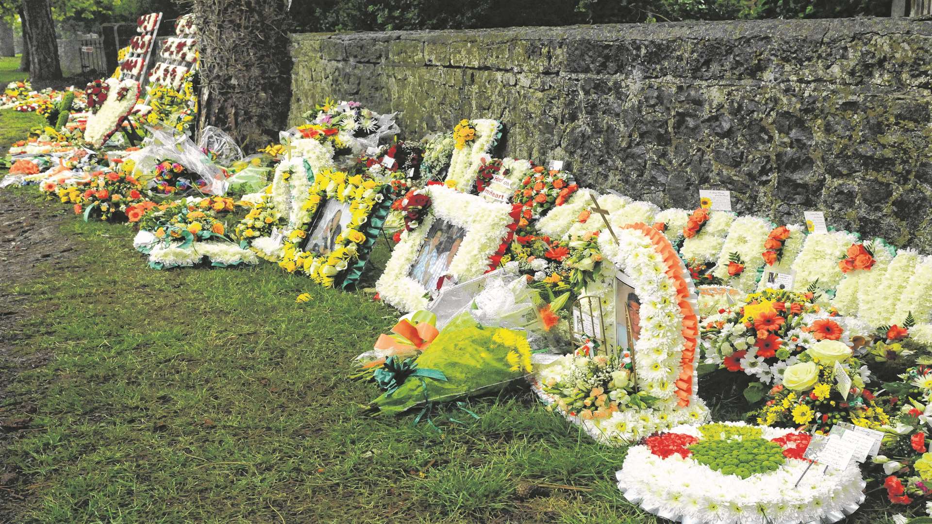 There were hundreds of flowers at the service