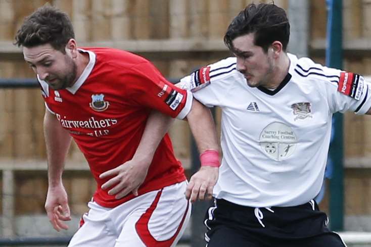 Whitstable's Stuart King in action at Molesey on Saturday. Picture: Les Biggs