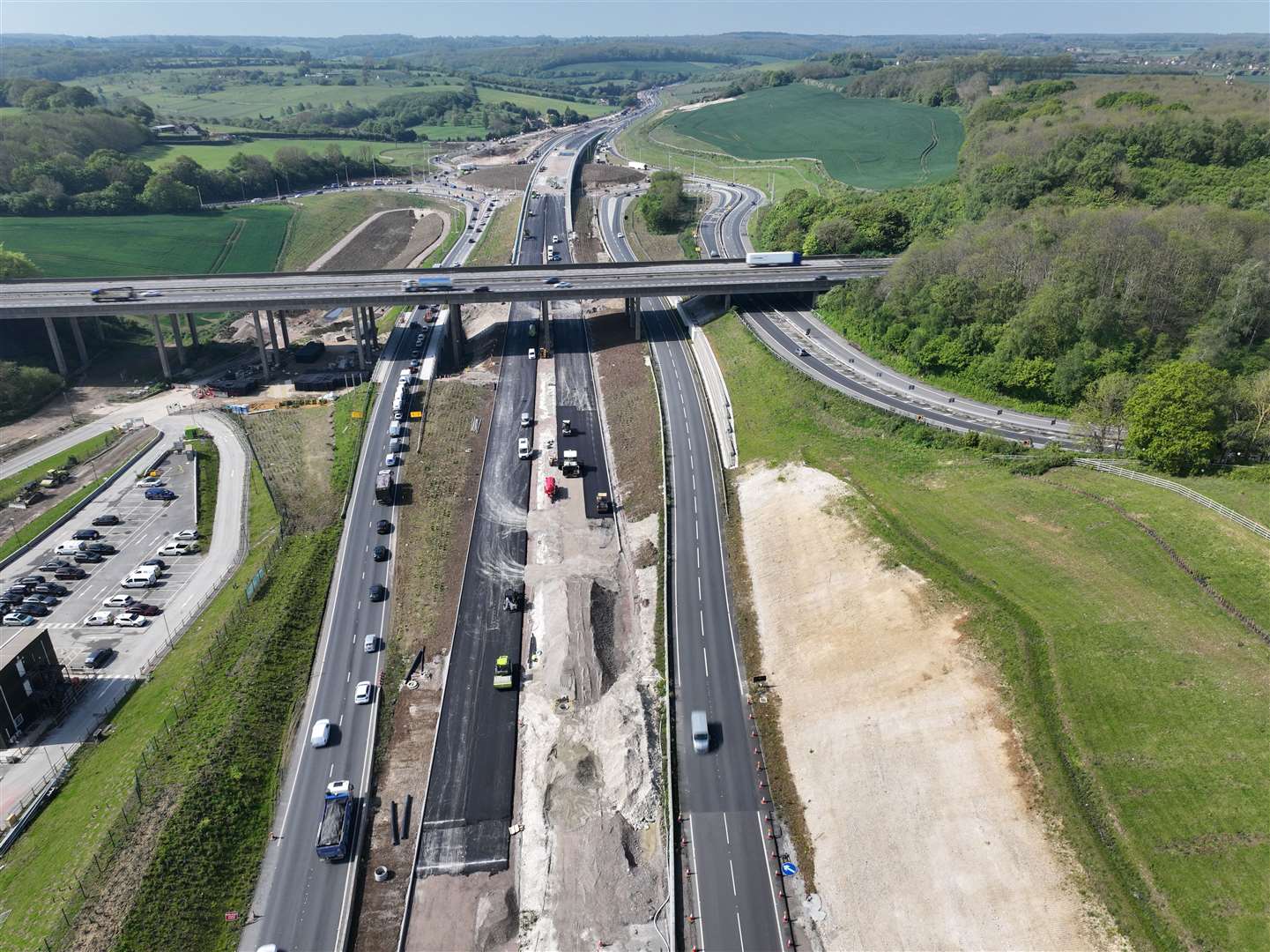 The new lanes almost ready to be connected. Picture: Phil Drew