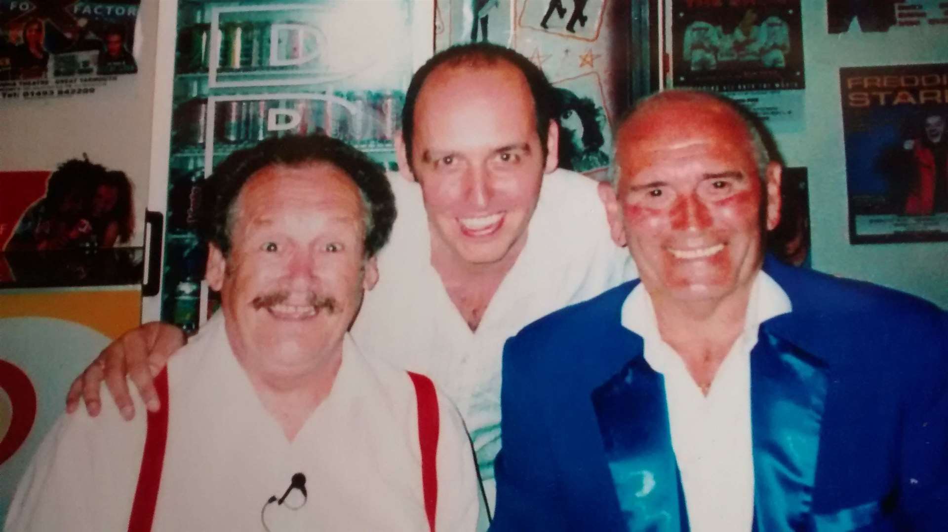 Colin Mills (centre) with his idols Bobby Ball (left) and Tommy Cannon (right). Picture: Colin Mills