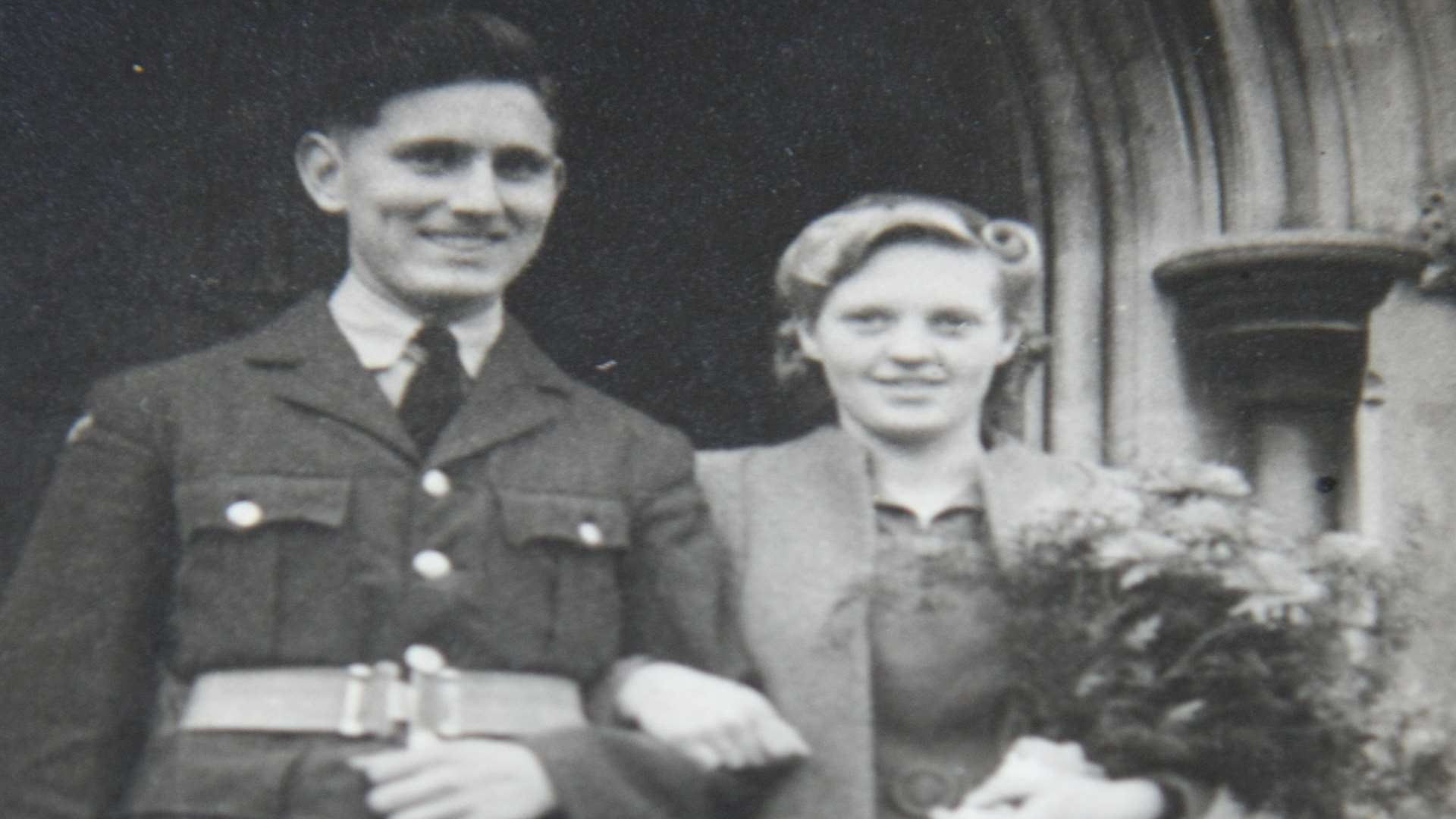 On their wedding day in 1944