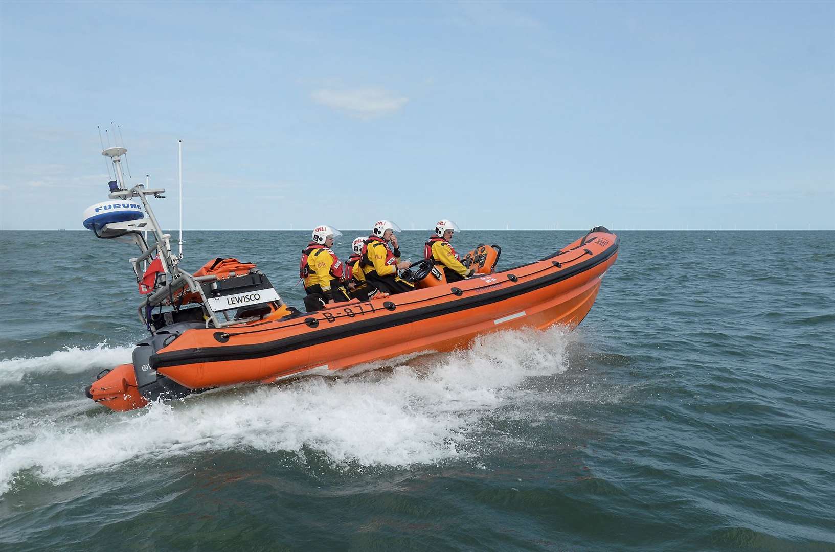 B-Class lifeboat, Lewisco, was already at sea when the call at 4pm came in. Picture: RNLI/Chris Davey