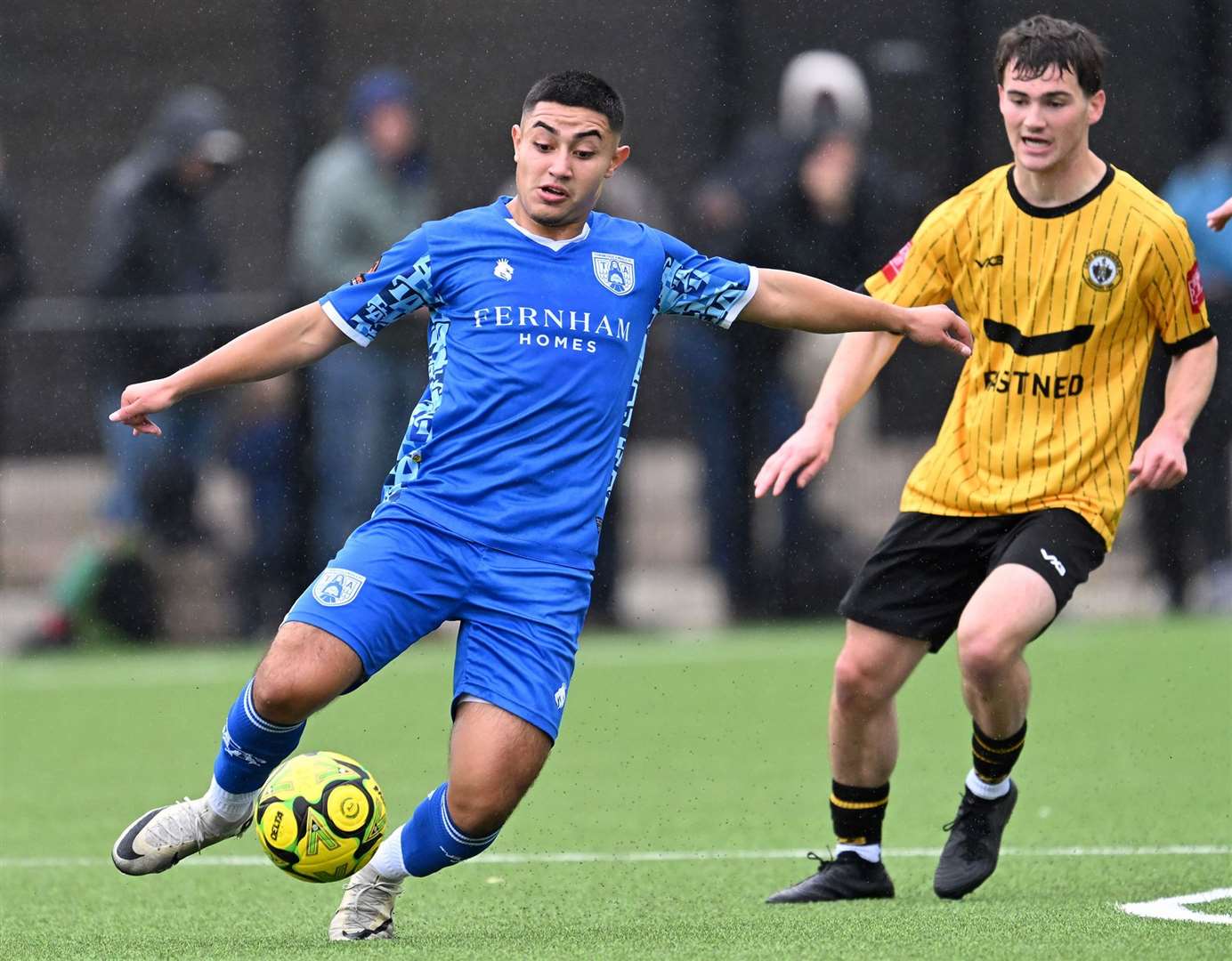 Tonbridge’s Jeremy Santos on the ball at Cray Wanderers in the FA Cup. Picture: Keith Gillard